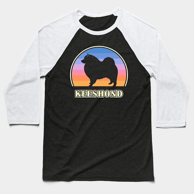 Keeshond Vintage Sunset Dog Baseball T-Shirt by millersye